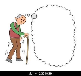 Dibujos Animados De Viejo Hombre Solo Y Triste Ilustraci N De Vectores