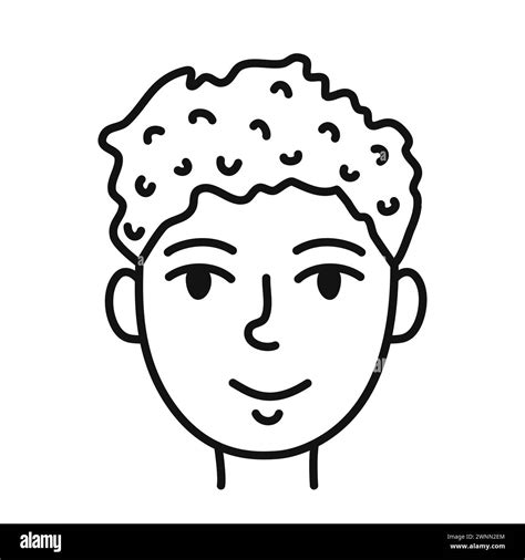 Cute Hand Drawn Man Face Portrait Person Avatar For Social Media