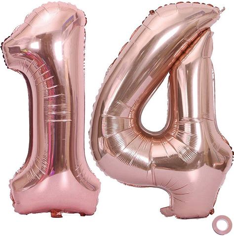 Amazon Juland Rose Gold Number Balloons Large Foil Mylar Balloons