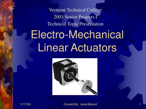 Ppt Electro Mechanical Linear Actuators Powerpoint Presentation Free