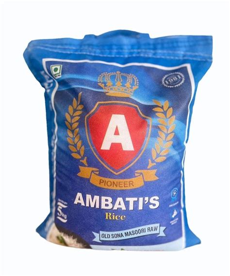 5kg Ambati S Pioneer Sona Masoori Raw Rice Packaging Type PP Bag At