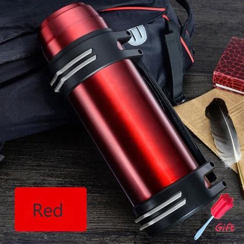 Gourde Bidon Red Ml Tasse Isotherme En Acier Inoxydable Isolant