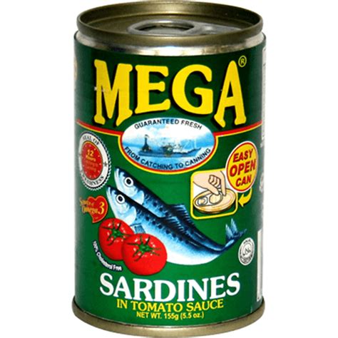 Mega Sardines In Tomato Sauce 155g Canned Seafood Walter Mart