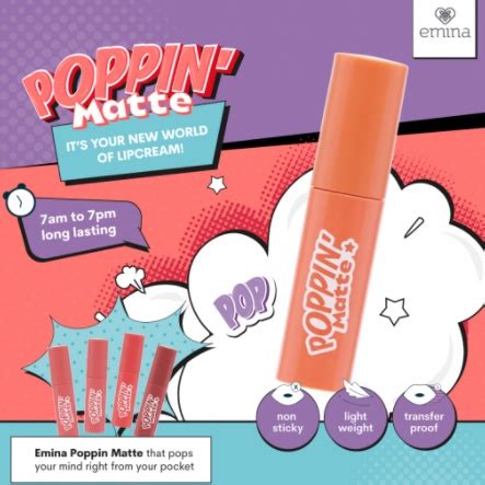 Jual Emina Poppin Matte Lip Cream Longlasting Shopee Indonesia