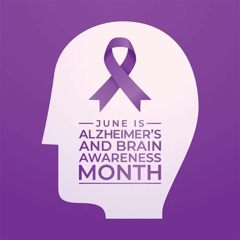 Alzheimers And Brain Awareness Month Design Template Purple Ribbon