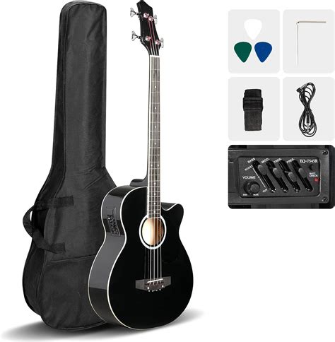 Ktaxon 4 String Acoustic Bass Guitar Full Size Bass Guitar Kit With Portable Guitar