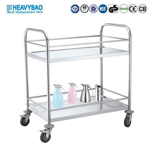 Heavybao Hot Sale Stainless Steel Beverage Trolley Food Service Cart