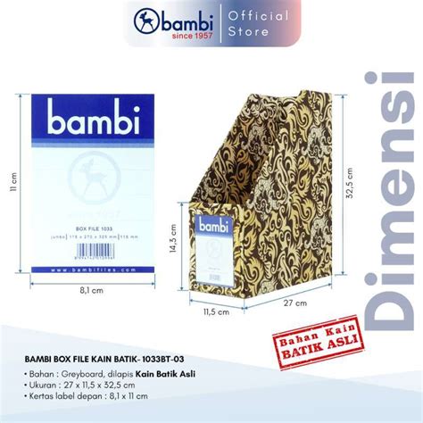 Promo Bambi Magazine File Box File Batik Asli 1033bt Brown Diskon