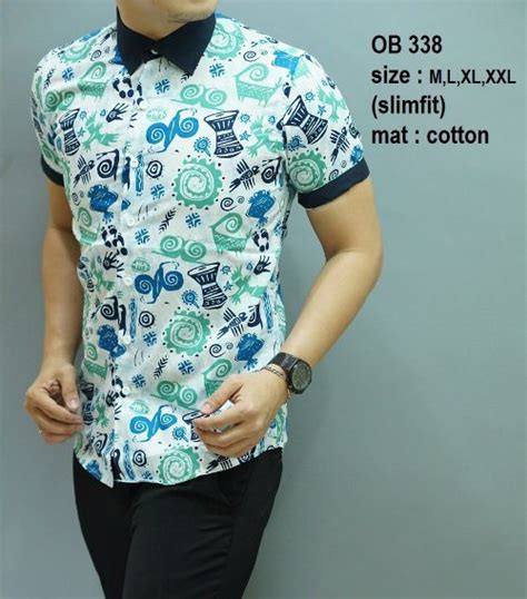 Jual Baju Kemeja Batik Slim Fit Pria Odza Deluxe ZSD12809B Lengan