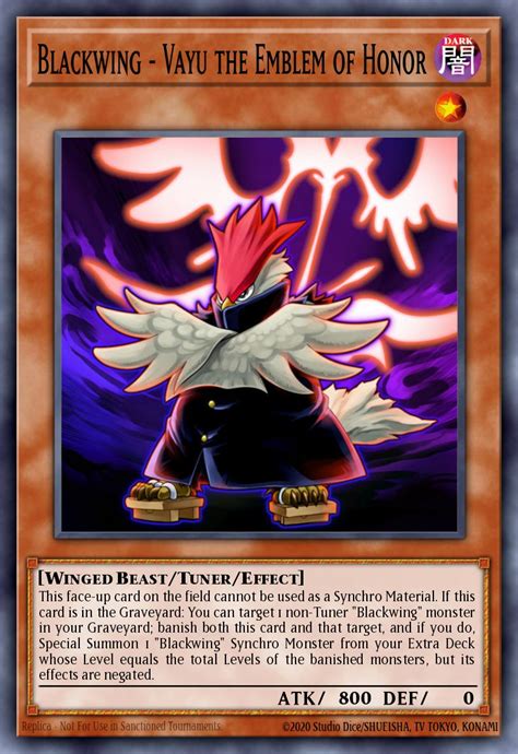 Blackwing Vayu The Emblem Of Honor Yu Gi Oh Card Database Ygoprodeck