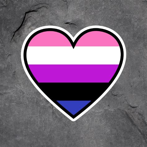 Genderfluid Heart Sticker Genderfluid Pride Stickers Lgbt Etsy