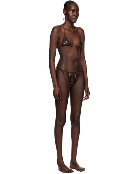 Os Ree Brown Microkini Bikini In Black Lyst