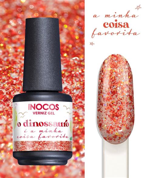 VERNIZ GEL INOCOS DINOSSAURO A MINHA COISA FAVORITA 15ML Biucosmetics