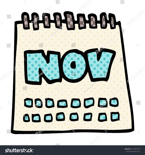 Cartoon Doodle Calendar Showing Month Of November Over 56 Royalty Free