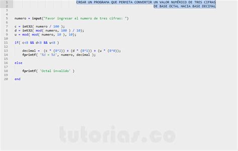 Sentencia If Else Matlab Convertir Octal A Representacion Decimal