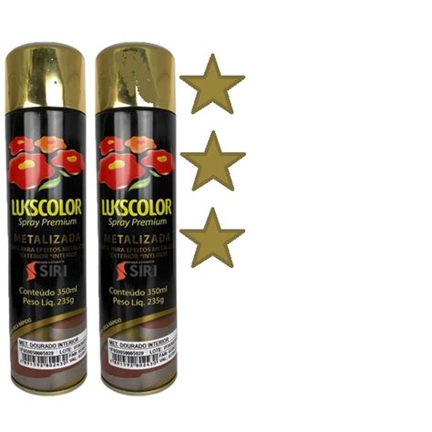 Tinta Spray Dourado Metalizado Lukscolor 350ml Shopee Brasil