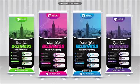 Premium Vector | A display of different colored banners for a company ...