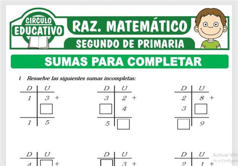 Sumas Para Segundo Grado