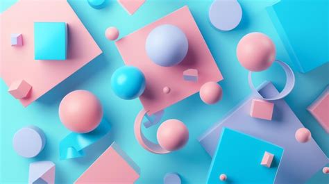 Premium Photo D Rendering Of Geometric Shapes In Pastel Colors Pink