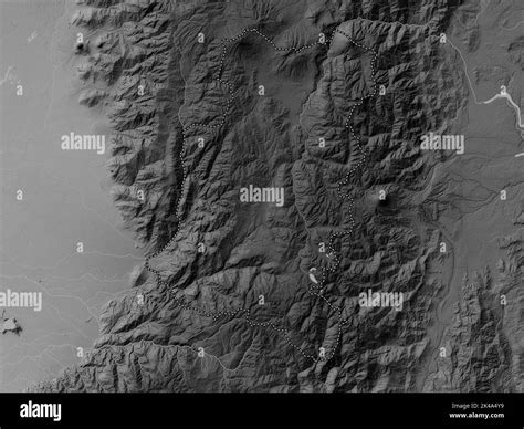 Chimborazo Province Of Ecuador Grayscale Elevation Map With Lakes And