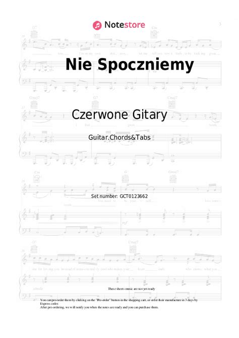 Nie Spoczniemy Chords And Tabs Czerwone Gitary In Note Store