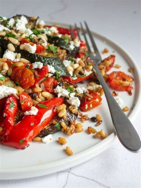 Roasted Vegetables Feta And Grains Simple Delicious Desserts