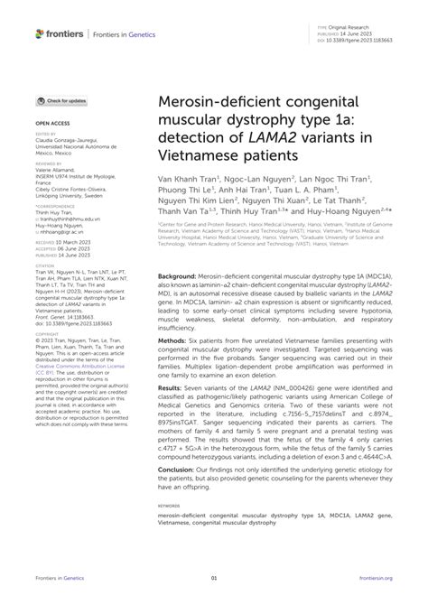 PDF Merosin Deficient Congenital Muscular Dystrophy Type 1a