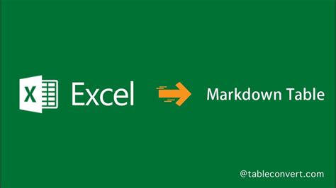 How To Convert Excel To Markdown Table Online YouTube