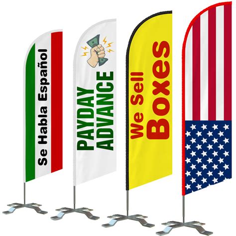 Custom Ft Double Sided Feather Flag Special Advertising