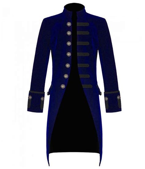 Victorian Long Coat Gothic Blue Velvet Coat Jackets Masters