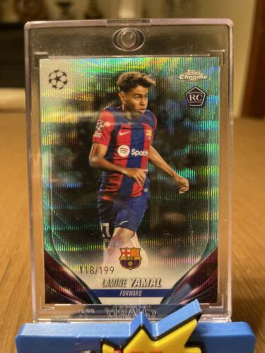 Topps Chrome Uefa Lamine Yamal Rc Rookie Aqua Wave