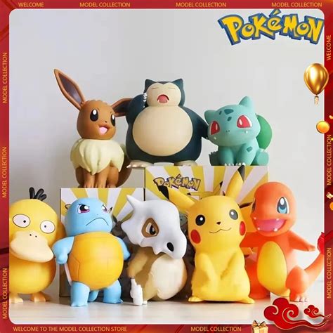 Figura Pok Mon Pikachu Grande Encantador Eevee Porkby Esguicho Modelo