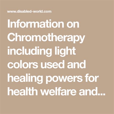 Chromotherapy: Lighting Color Therapy for Health | Chromotherapy ...