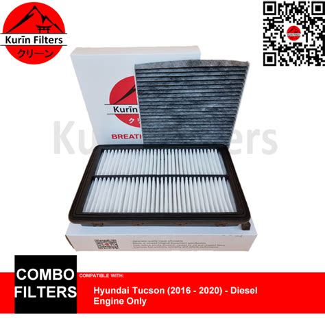 Genuine KURIN Combo Filters Air Charcoal Cabin For Hyundai Tucson