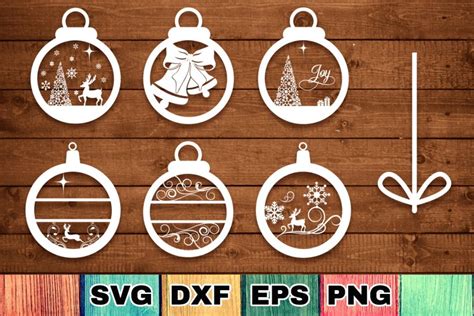 Christmas Ornaments SVG Cut Files Pack (159807)