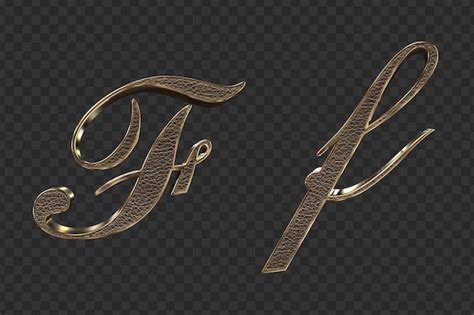 Render 3d letras minúsculas y mayúsculas de oro Archivo PSD Premium