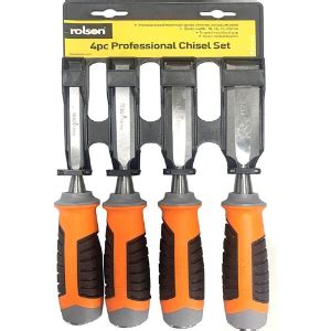 Rolson 56135 4pcs CRV Wood Chisel Set Black Orange Amazon Co Uk DIY