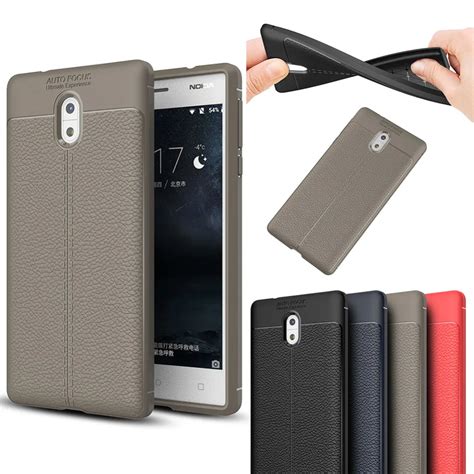 Luxury Soft Tpu Case For Nokia 3 Case Lychee Leather Skin Back Cover