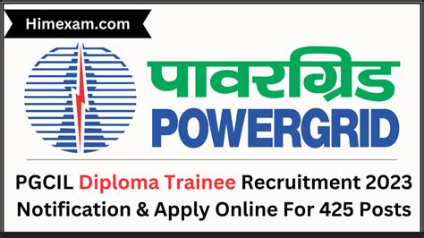 PGCIL Diploma Trainee Recruitment 2023 Notification Apply Online For