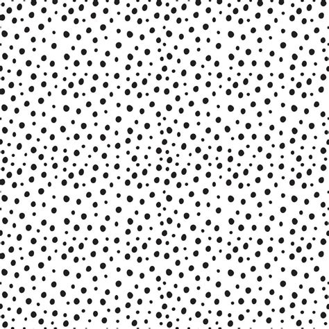 Vector seamless random small black polka dot pattern on white background. Irregular chaotic ...