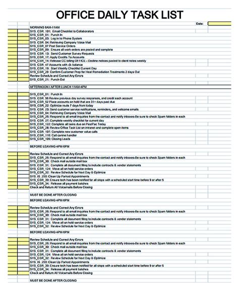 Free Daily Checklist Template and Its Purposes