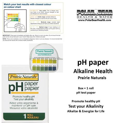 pH Test Paper Prairie Naturals | Polar Bear Health & Water | Edmonton Alberta