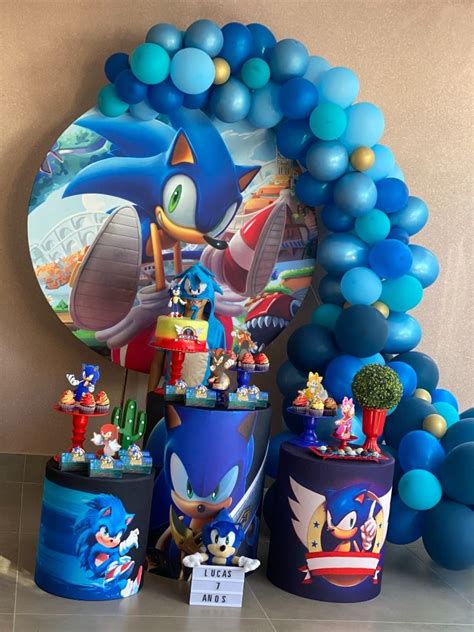NIVER SONIC | Festas de aniversário do sonic, Diy decoração festa ...