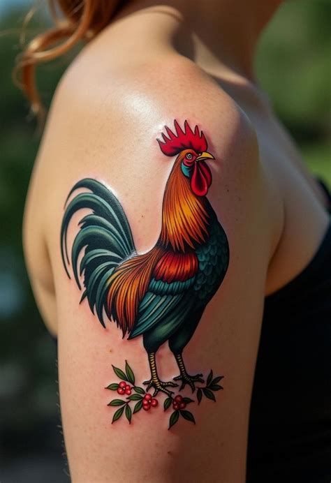 Bold Rooster Tattoo Style - Cozy Vibes
