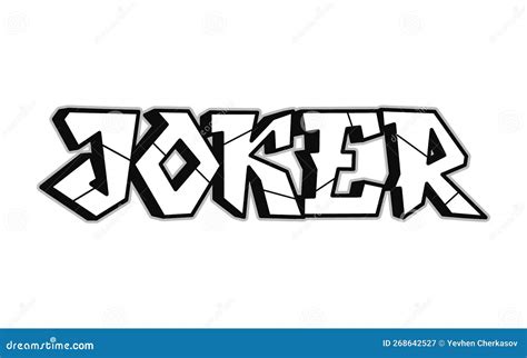 Joker Word Trippy Psychedelic Graffiti Style Lettersvector Hand Drawn