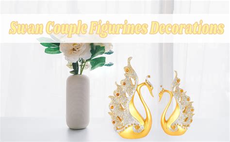 Golden Swans Gifts For Couple Resin Couple Figurine Double Swans