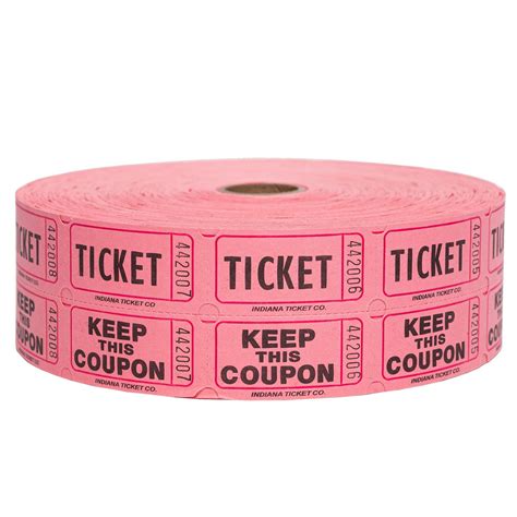 Double Roll Tickets - Pink - 50/50 Raffle Tickets - 2 Part - Walmart.com