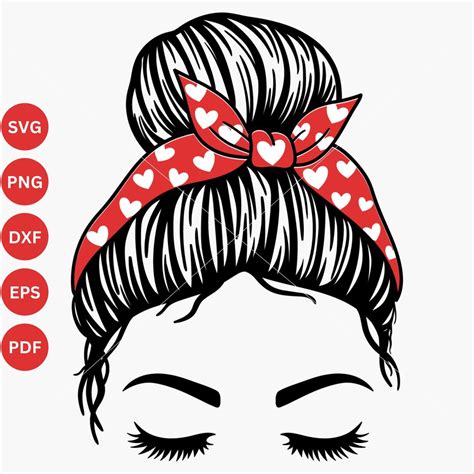 Messy Bun Mom Svg Messy Bun Mom Life Svg Momlife Svg Messy Bun Hair