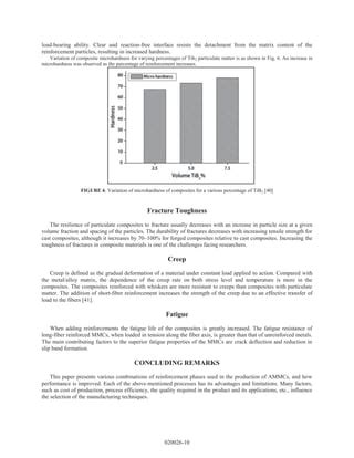 Advanced Research Progresses In Aluminium Metal Matrix Composites An