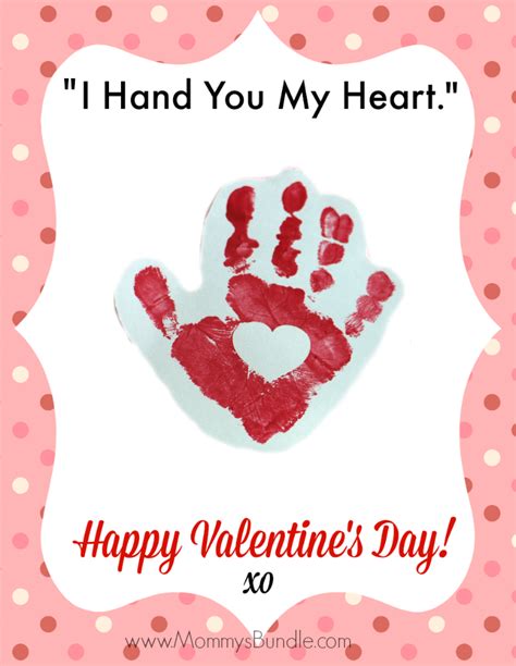 Handprint Valentine Printable I Hand You My Heart Mommy S Bundle